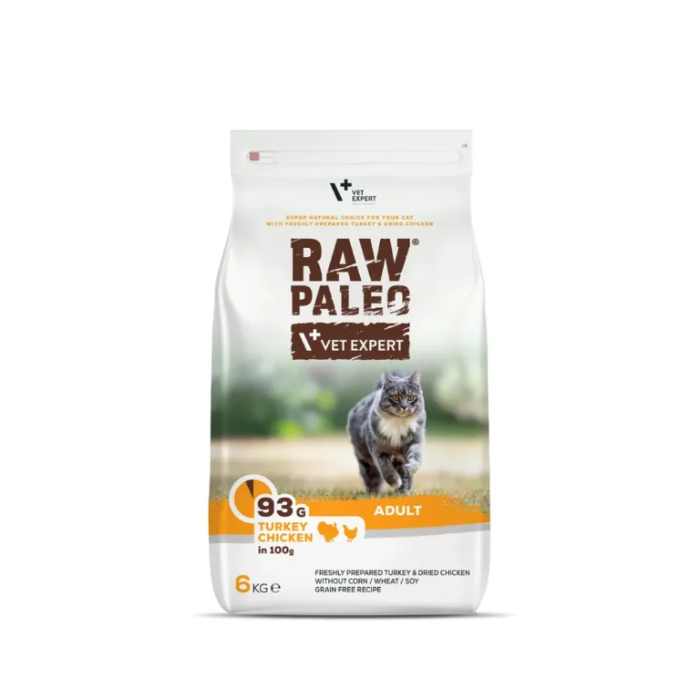 Raw Paleo Adult Kalakutiena 6kg sausas maistas katėms su ir vištiena