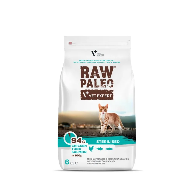 RAW PALEO Sterilised vištiena 6kg sausas maistas sterilizuotoms katėms