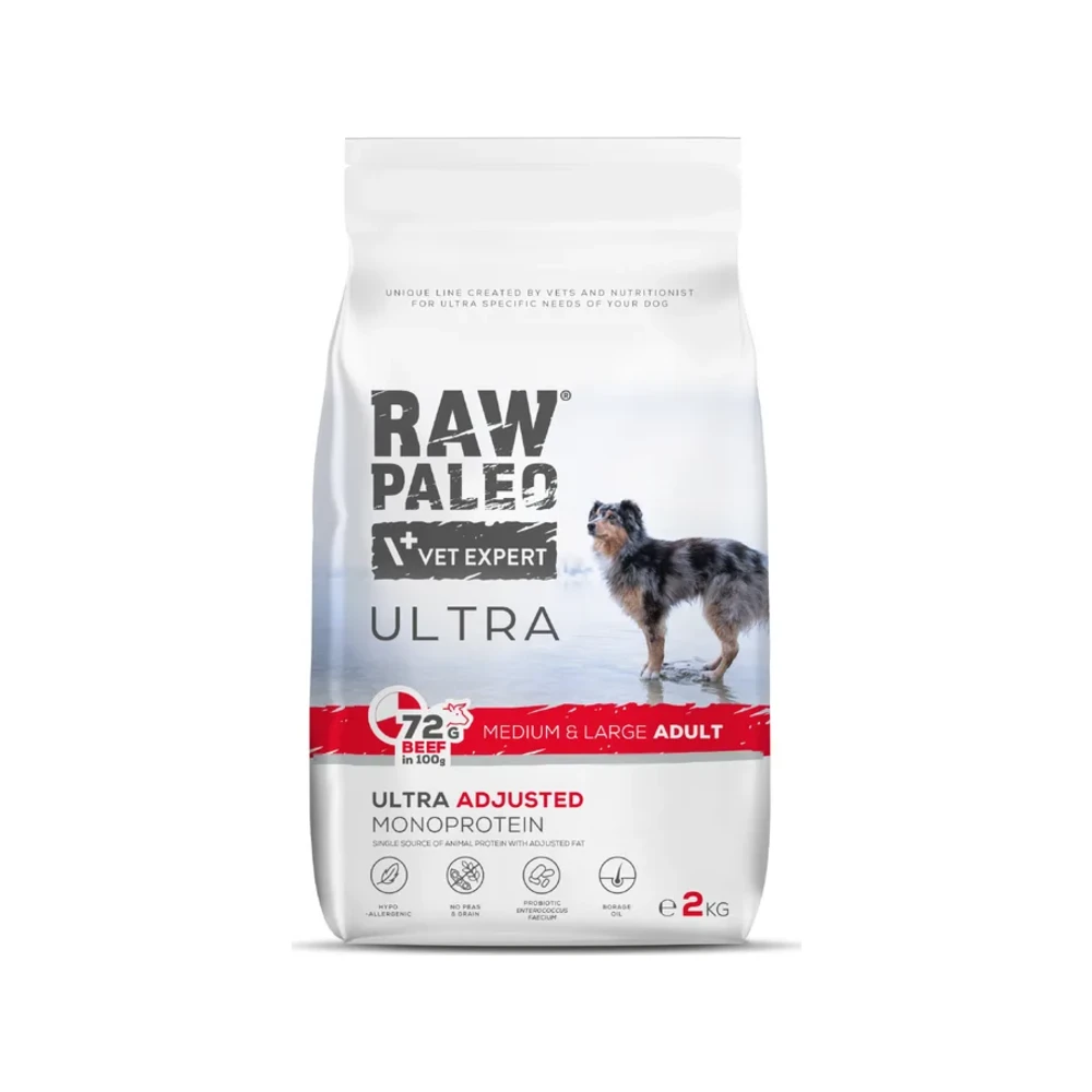 Sausas maistas šunims | Raw Paleo Ultra Adult Medium&Large jautiena, 2 kg