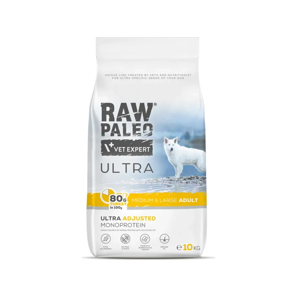 Sausas maistas šunims | Raw Paleo Ultra Adult Medium&Large Turkey su kalakutiena, 10 kg