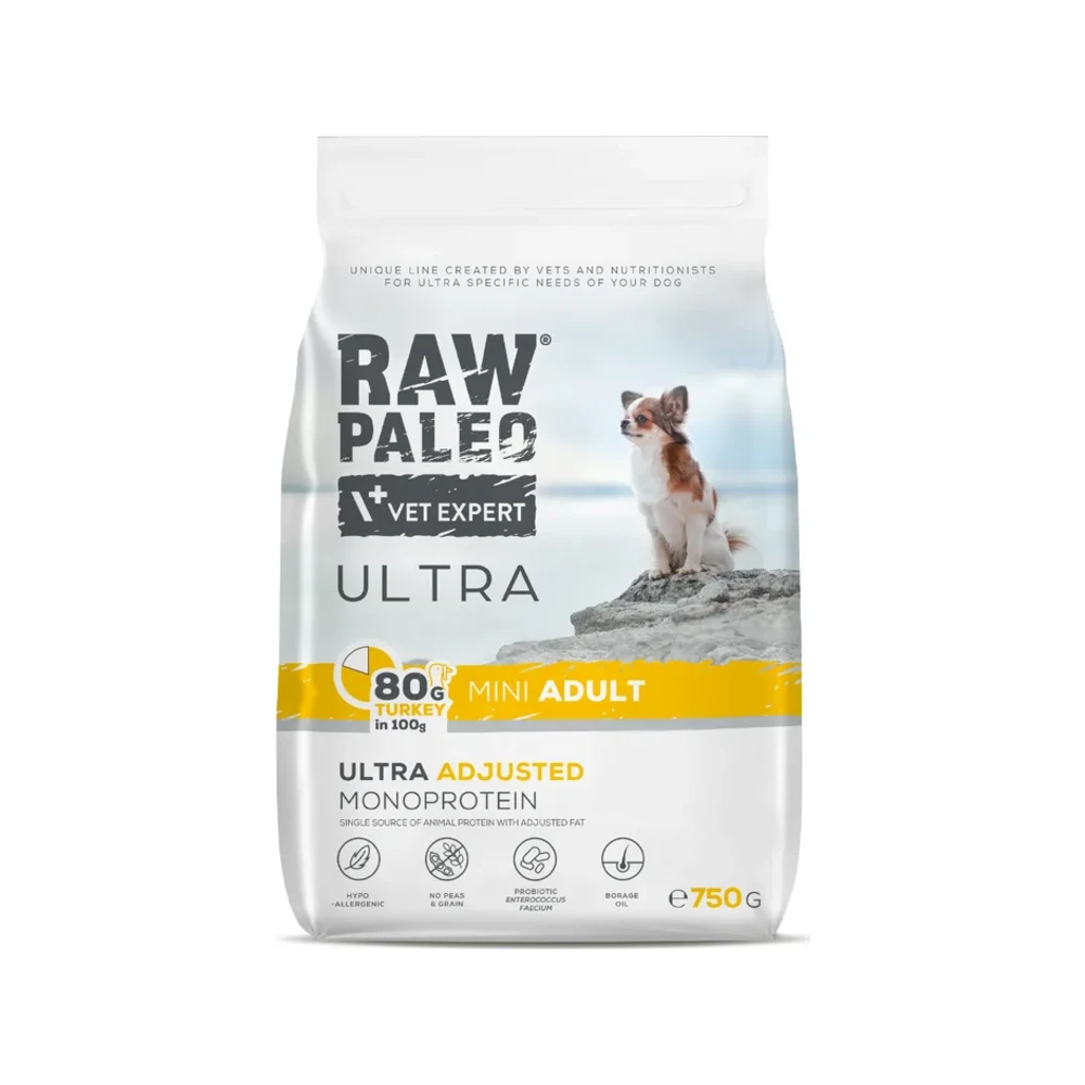 Sausas maistas šunims | Raw Paleo Ultra Mini Adult su kalakutiena, 750 g