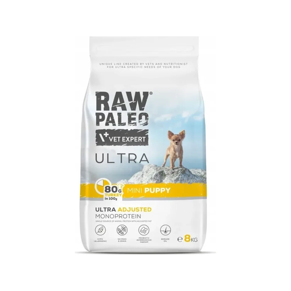 Sausas maistas šunims | Raw Paleo Ultra Puppy Mini su kalakutiena, 8 kg