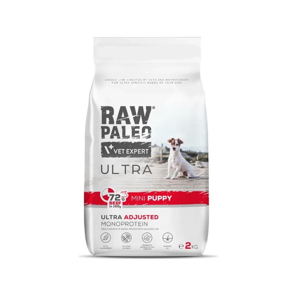 Sausas maistas šunims | Raw Paleo Ultra Puppy Mini Beef su jautiena, 2 kg