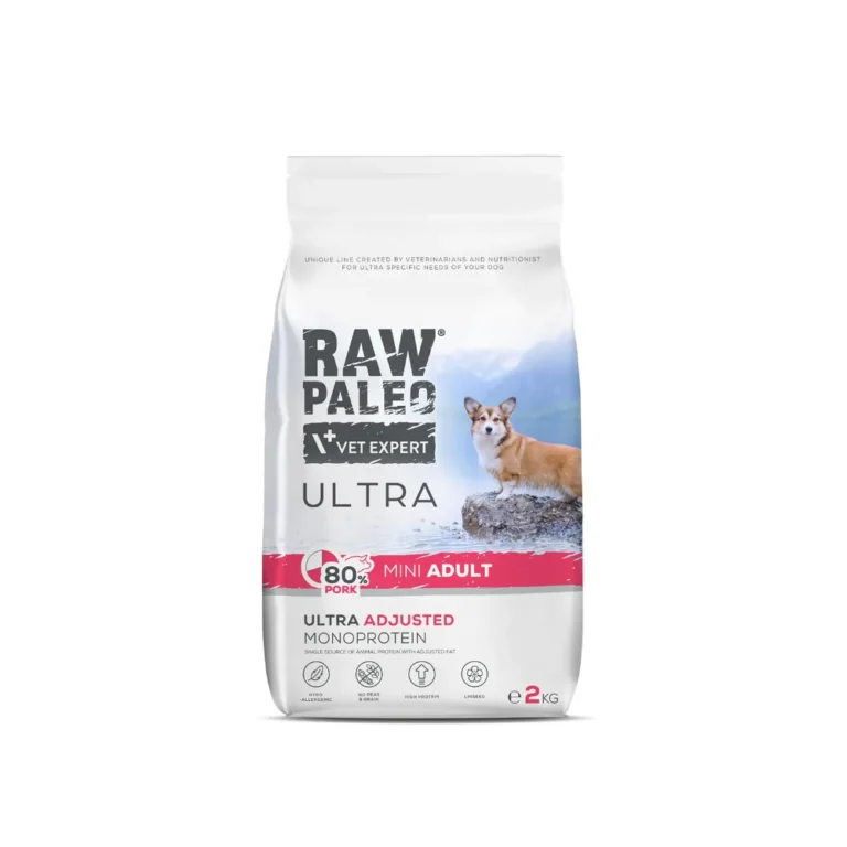Raw Paleo Ultra Mini kiauliena sausas šunų maistas 2 kg