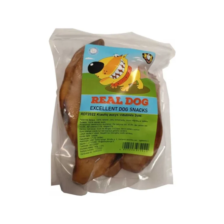 Real Dog kiaulės ausys, vidutinės, 3 vnt.