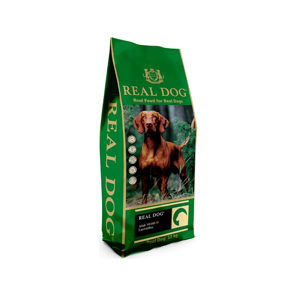 Real Dog SP Adult Medium su ėriena ir ryžiais, 12 kg