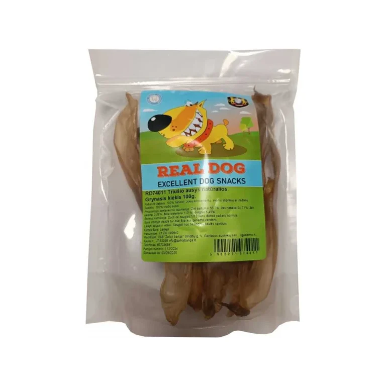 Real Dog triušio ausys, natūralios, 100 g