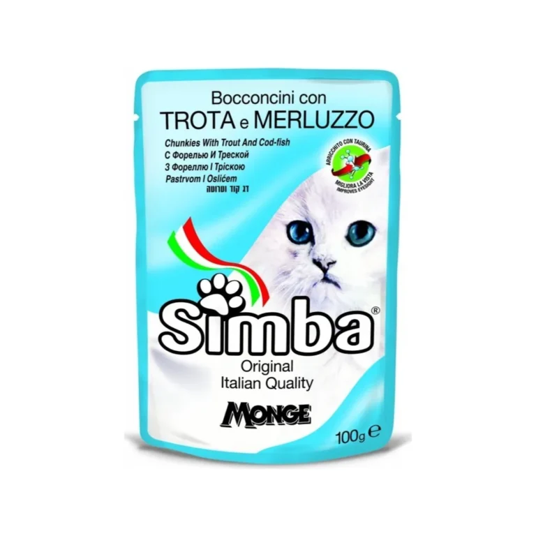 Simba gabalėliai su upėtakiu ir menke, 100 g