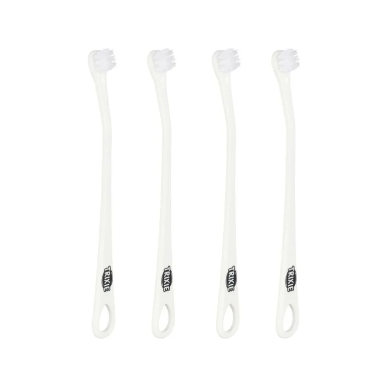 Trixie dantų šepetėlių rinkinys mažiems šunims ir katėms, 15 cm, 4 vnt., baltas
