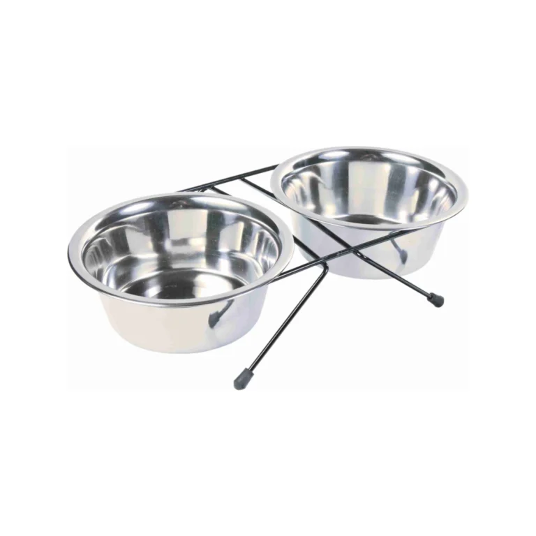 Trixie dubenėlių rinkinys su metaliniu stovu, nerūdijantis plienas, 2 × 0,75 l, ø 17 cm