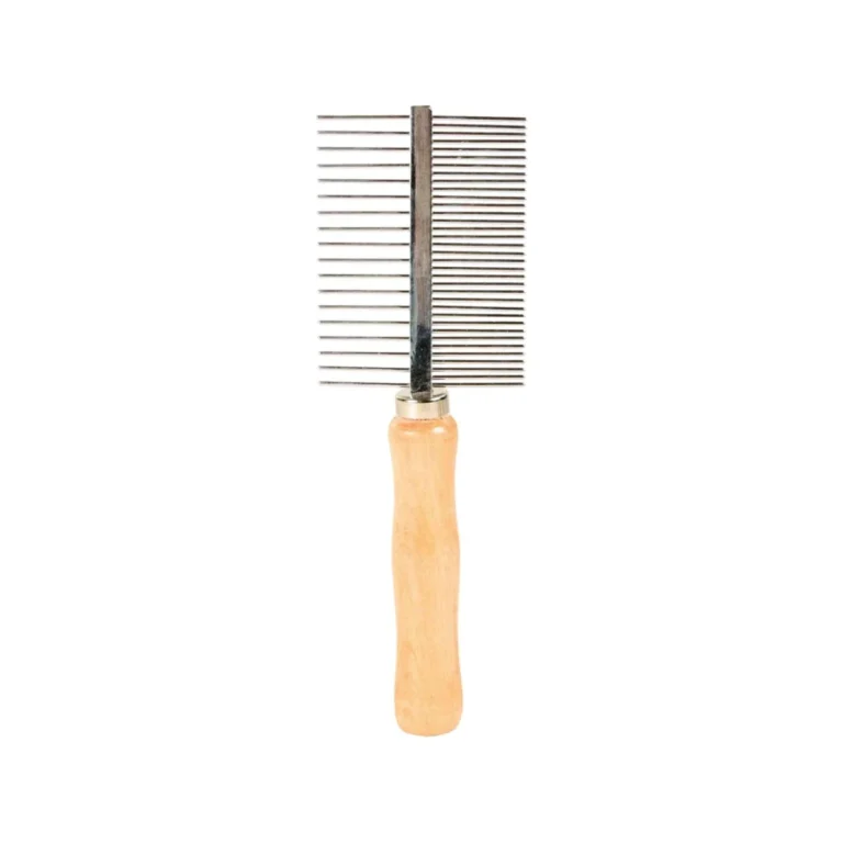 Trixie dvipusės šukos, vidutiniai / reti dantys, medis ir metalas, 17 cm