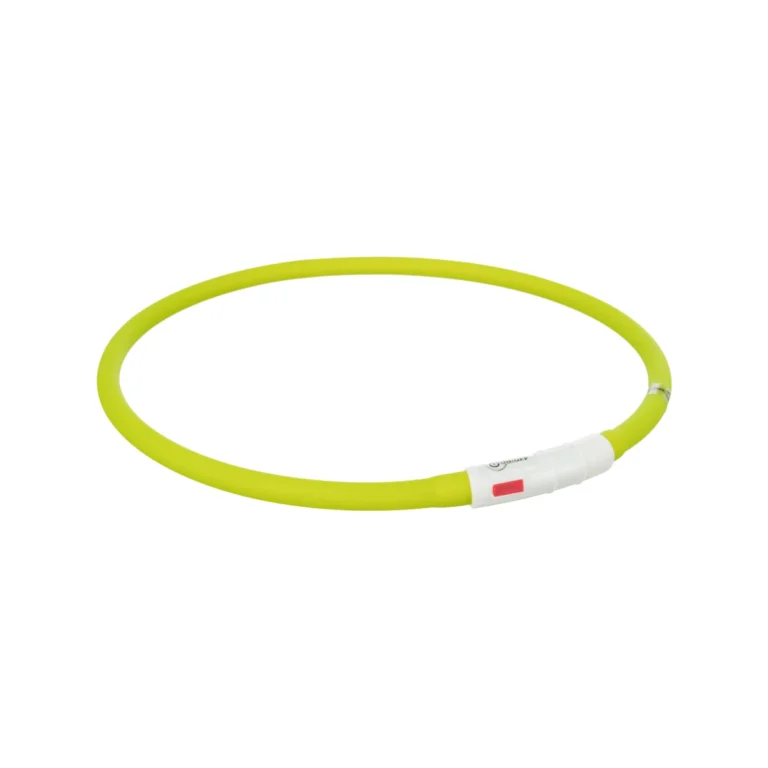 Trixie Flash šviečiantis LED antkaklis su USB, silikoninis, XS–XL, 70 cm / ø 10 mm, žalias