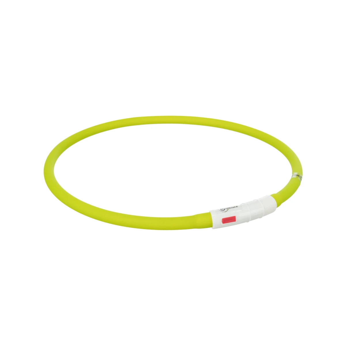 Trixie Flash šviečiantis LED antkaklis su USB, silikoninis, XS–XL, 70 cm / ø 10 mm, žalias