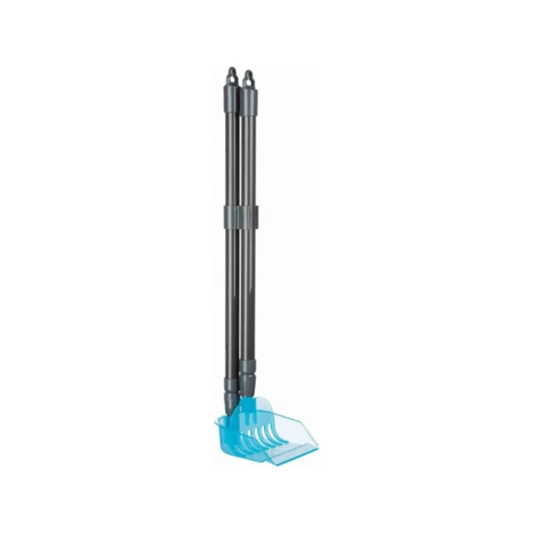 Trixie išmatų semtuvas su grėbliu, 57–102 cm, pilkai mėlynas