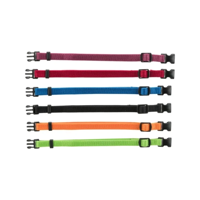 Trixie Junior antkaklių rinkinys šuniukams, S–M, 17–25 cm / 10 mm, 6 vnt. (juodi, raudoni, mėlyni)