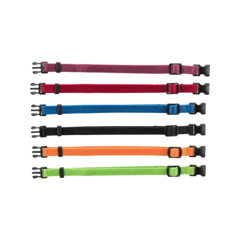 Trixie Junior antkaklių rinkinys šuniukams, S–M, 17–25 cm / 10 mm, 6 vnt. (juodi, raudoni, mėlyni)