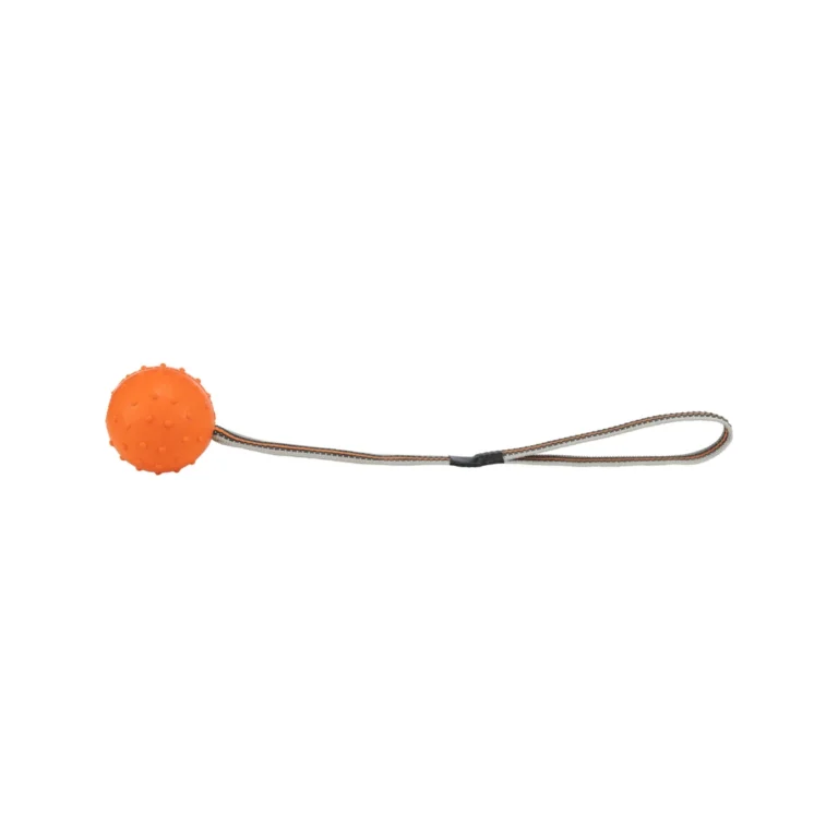 Trixie kamuolys ant juostos, natūrali guma, ø 6 cm / 35 cm, oranžinis