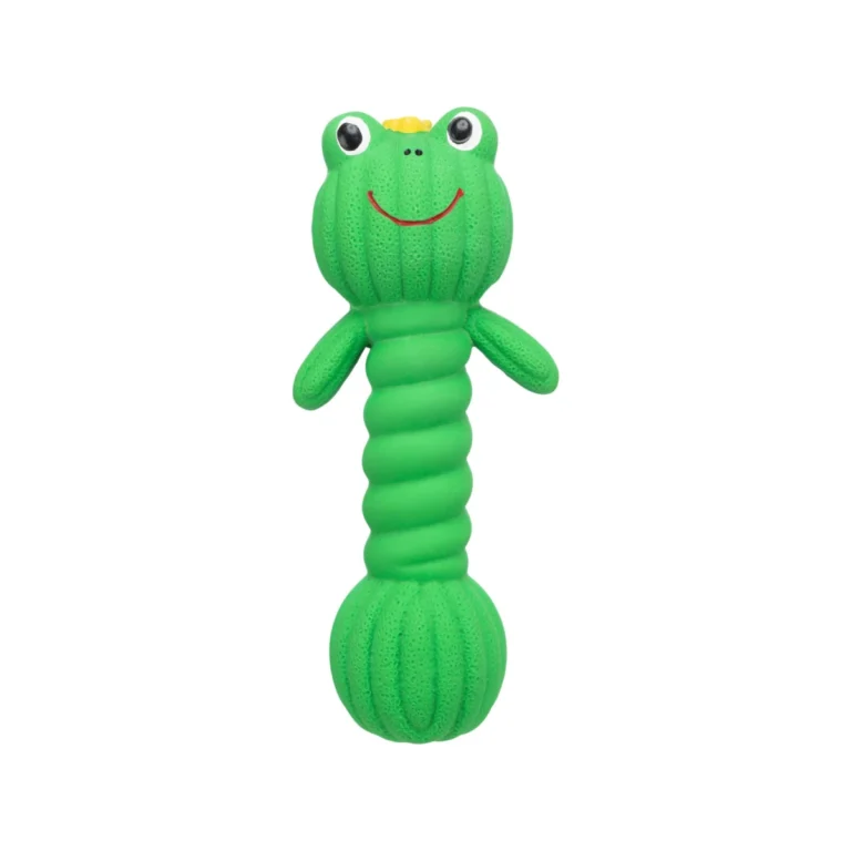 Trixie lateksinis žaislas varlė-hantelis, 18 cm, žalias