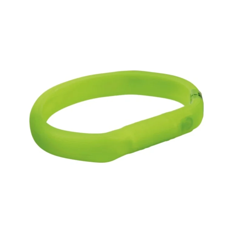 Trixie LED antkaklis su USB, platus, silikoninis, M–L, 50 cm/18 mm, žalias