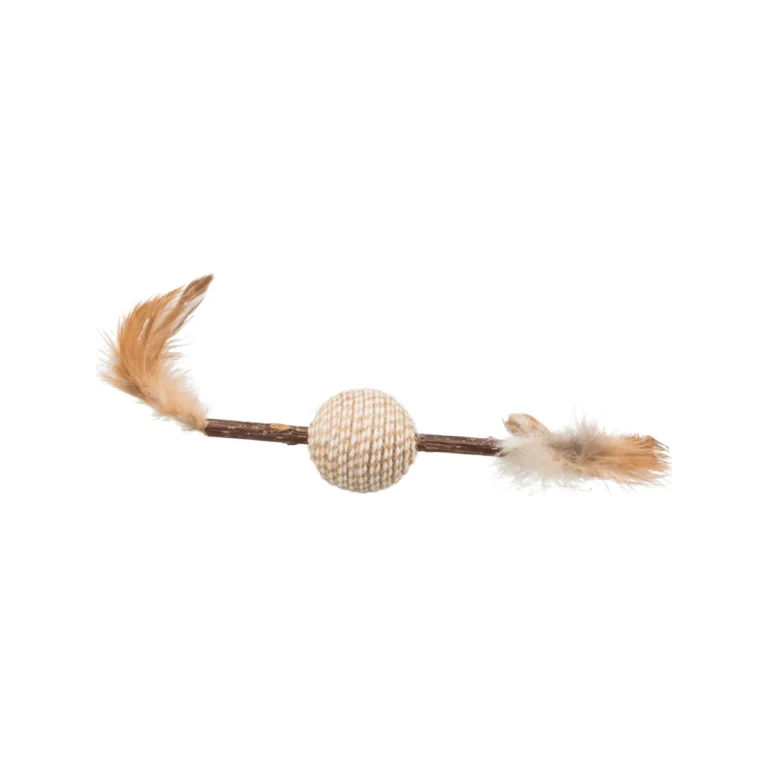 Trixie Matatabi žaislas katėms su plunksnomis ir kamuoliuku, 20 cm