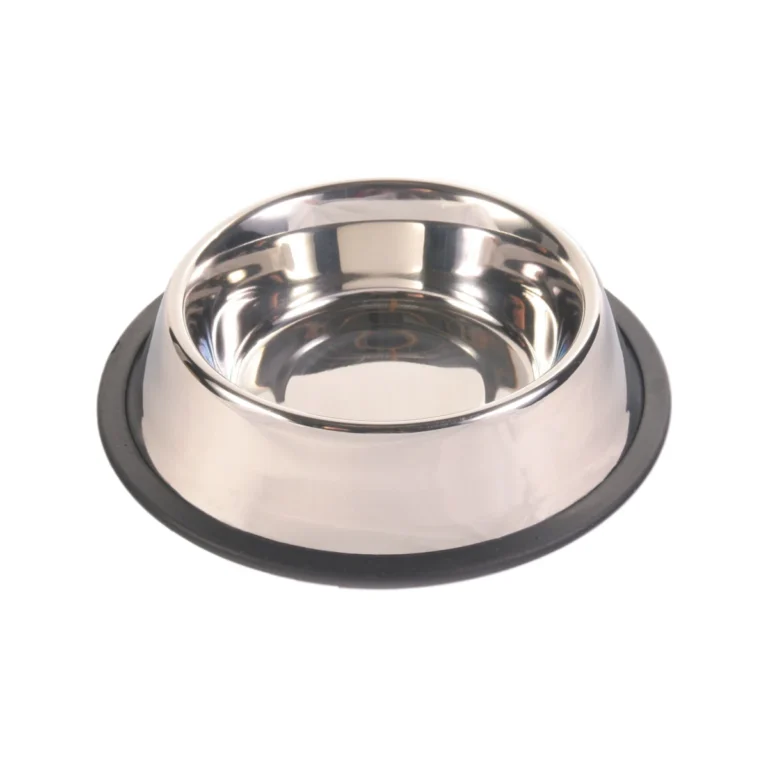 Trixie nerūdijančio plieno dubenėlis su guminiu žiedu, 0,9 l, ø 23 cm