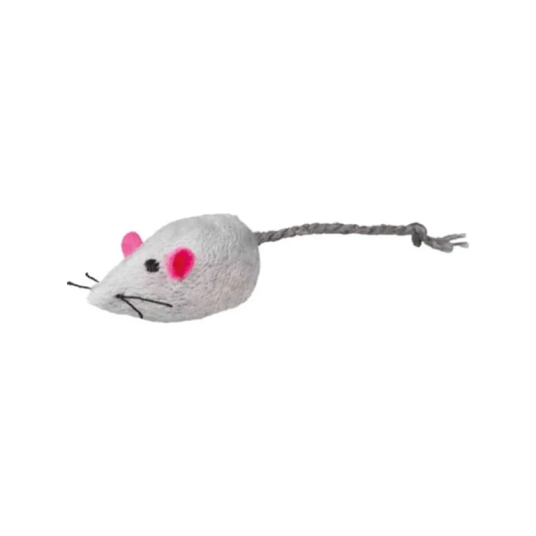 Trixie pliušinė pelė su skambučiu ir katžole, 5 cm