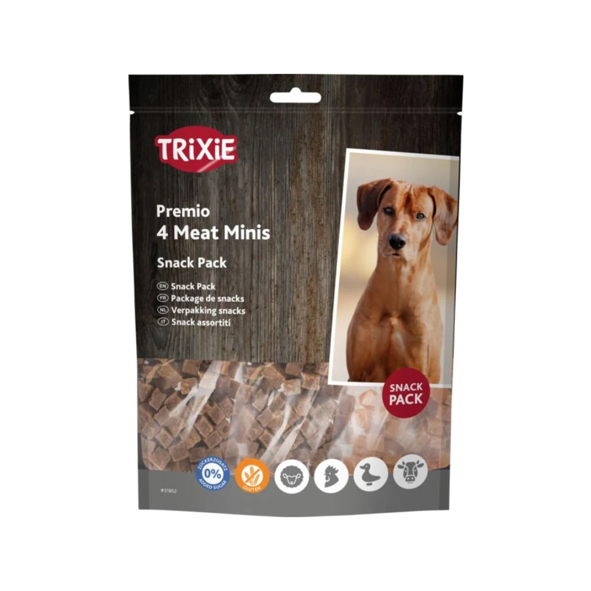 Trixie PREMIO 4 Meat Minis skanėstai šunims, vištiena, antiena, jautiena ir ėriena, 4 × 100 g