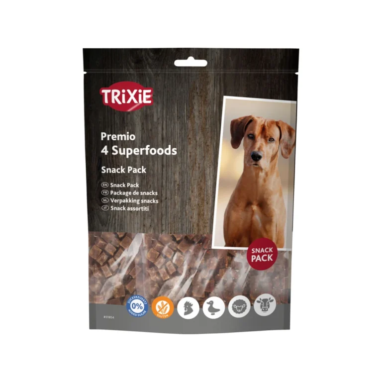 Trixie Premio 4 Superfoods skanėstų rinkinys: vištiena, antiena, jautiena, ėriena, 4 × 100 g