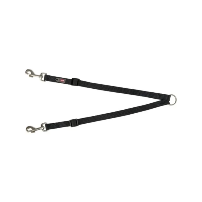 Trixie Premium dvigubas pavadėlis, XS–S, 40–70 cm / 10 mm, juodas