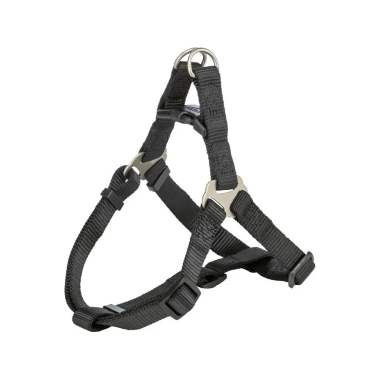Trixie Premium One Touch petnešos šunims, S, 40–50 cm, 15 mm, juodos