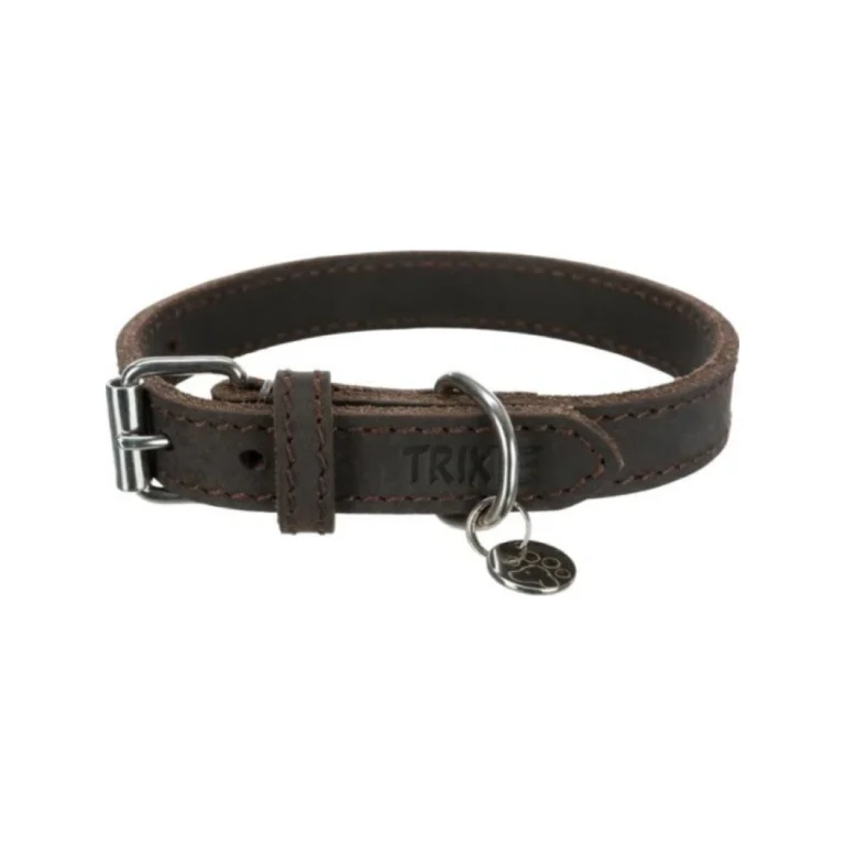 Trixie Rustic riebios odos antkaklis, M–L, 42–48 cm / 25 mm, tamsiai rudas
