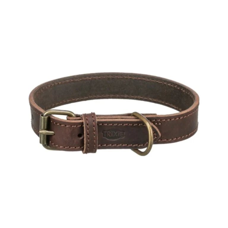 Trixie Rustic riebios odos antkaklis šunims, L–XL, 57–66 cm / 30 mm, tamsiai rudas