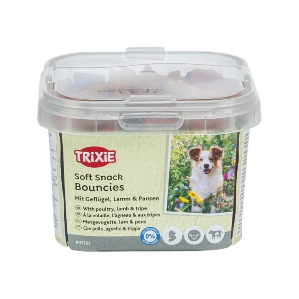 Trixie Soft Snack Bouncies skanėstai šunims su paukštiena, ėriena ir prieskrandžiais, 140 g