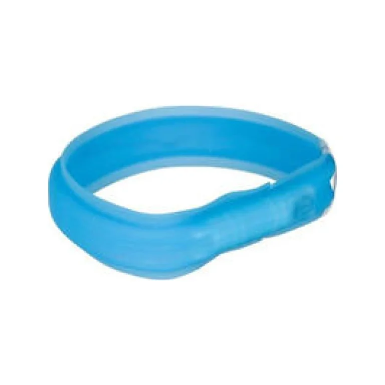 Trixie šviečiantis LED antkaklis su USB, platus, silikoninis, L–XL, 70 cm / 30 mm, mėlynas