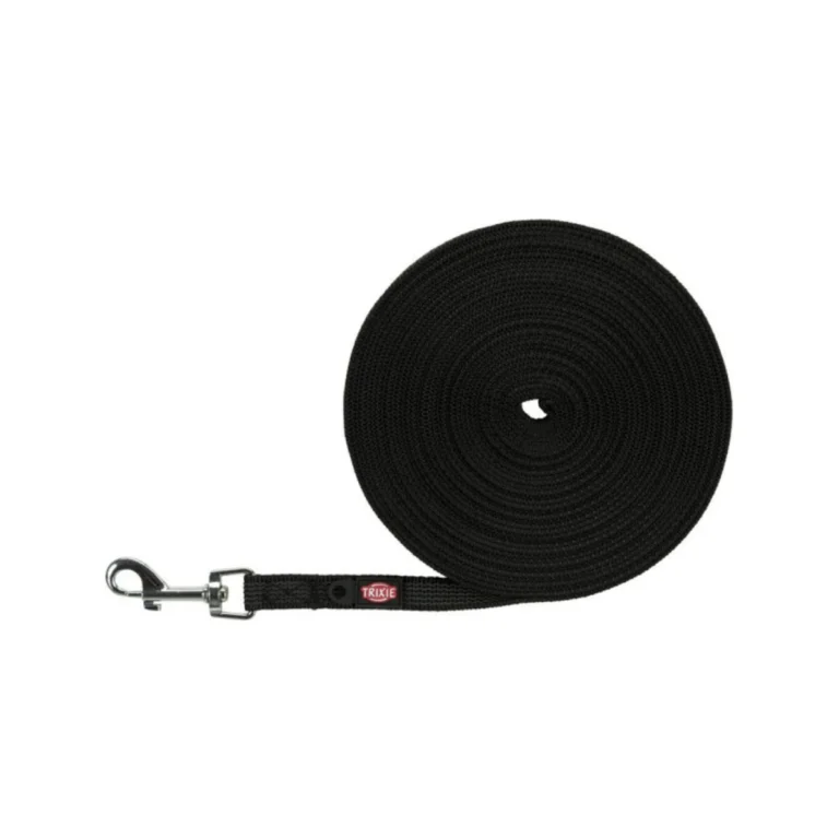 Trixie Tracking gumuotas pėdsekio pavadėlis, S–M, 15 m, 15 mm, juodas
