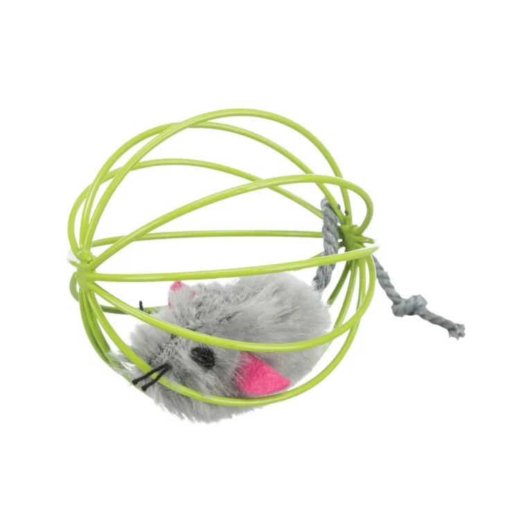 Trixie žaislas katėms pelė vieliniame kamuolyje, pliušas, 6 cm